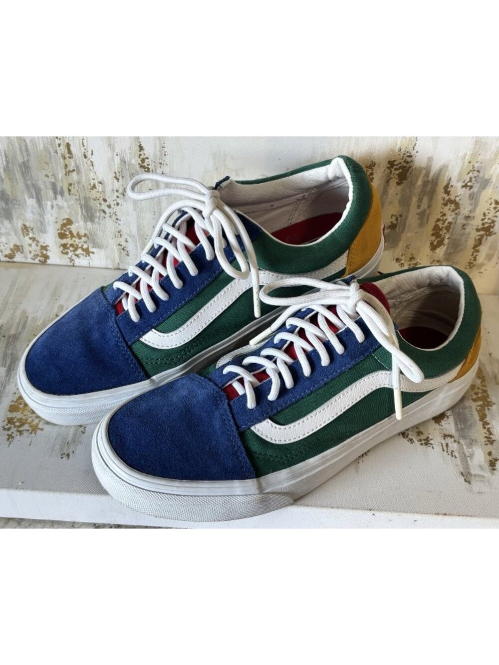 Vans Old Skool Yacht Club Colorway Blue Green Yellow Red Mens 7 Womens 8.5